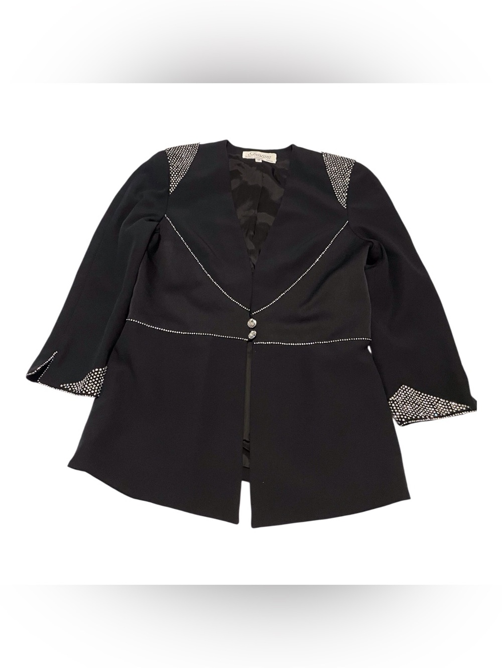 Frascara Black Embellished Women's Blazer,12 - Picture 10 of 11